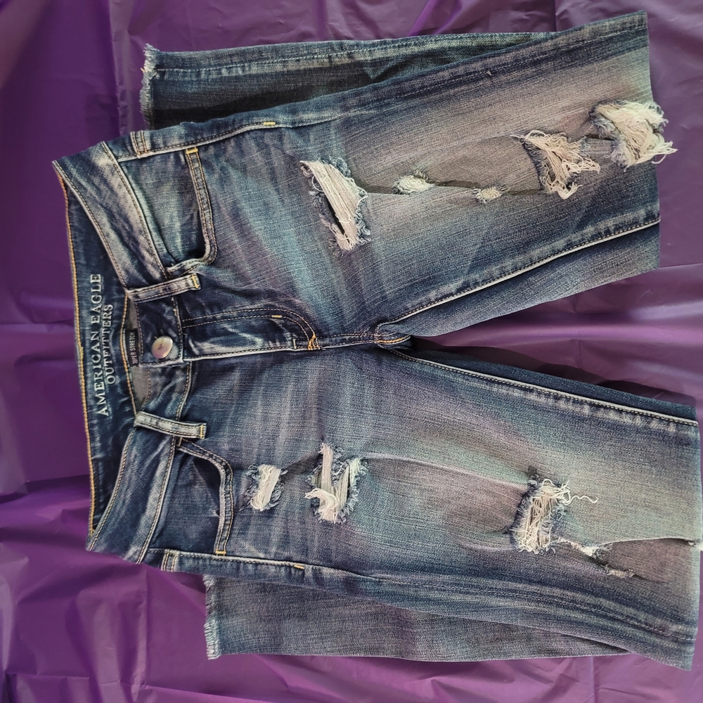 American Eagle Outfitters Blue Ankle Cropped Jeans